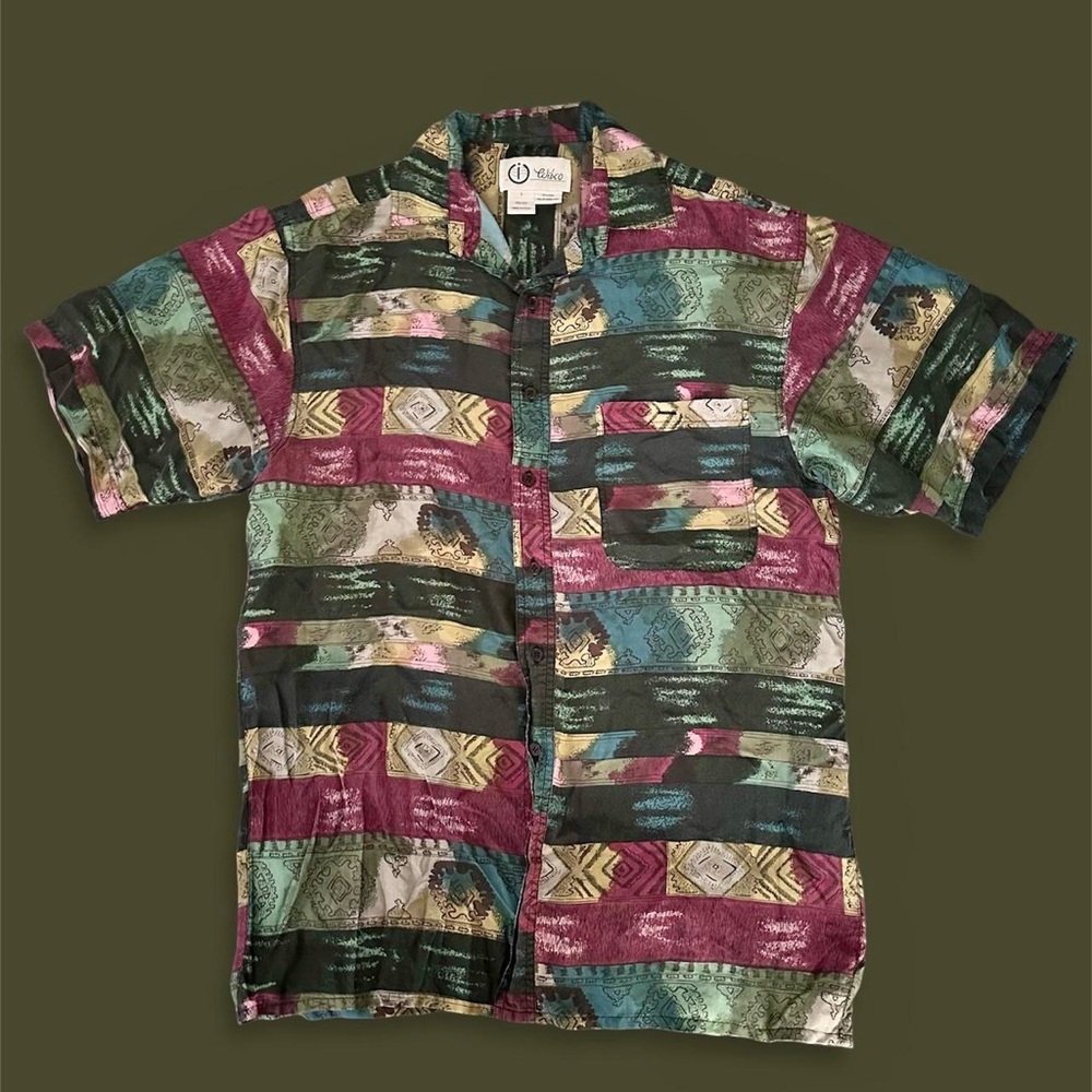 VTG Inca Inspired Patterned Button-Up Shirt